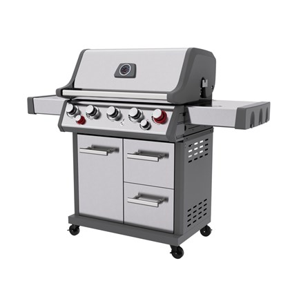 4 Burner Gas Grill SS Silver & White