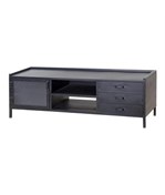 Iron Tv Cabinet Black - 1dr 3 Drawers