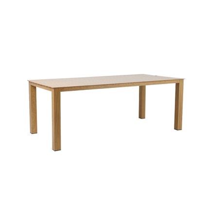 Outdoor Aluminium Dining Table Wood Effect L200XW99.5XH75CM