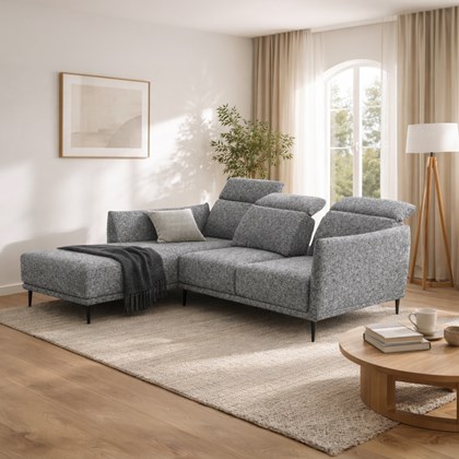 Sofa 3-Seater + Chaise Longue Left – Grey