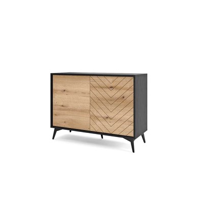 Sideboard 2 Doors - Oak & Black