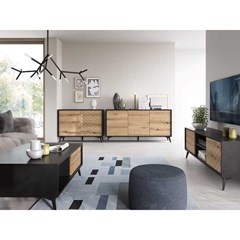 Sideboard 3 Doors – Oak & Black
