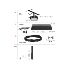 Corduo Wire System Set Circle 5X4 5W Black