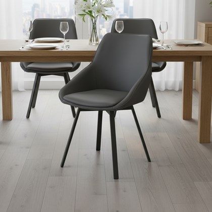 Dining Chair PU - Dark Grey