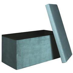 Foldable Storage Bench Giulia Velvet Blue M2