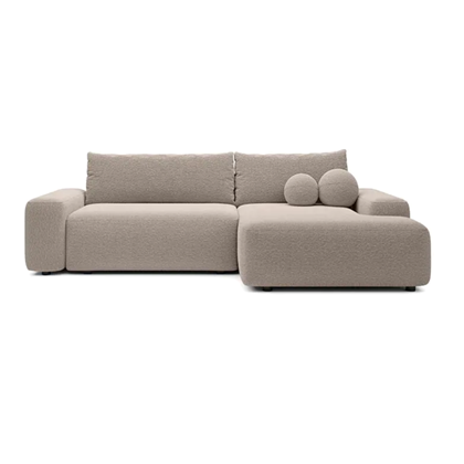 Corner Sofa Bed with Chaise Right 265cm – Beige