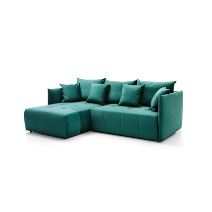 Corner Sofa Bed with Chaise Left 232cm – Green