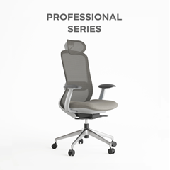 Office Chair with Adjustable Headrest - Beige