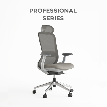 Office Chair with Adjustable Headrest - Beige