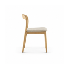 V Chair – Fabric & White Wax Wood Frame