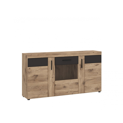 3 Doors Sideboard – Viking Oak & Grey Cosmos