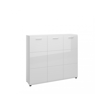 3 Doors Shoe Cabinet – Alpine White & Gloss White