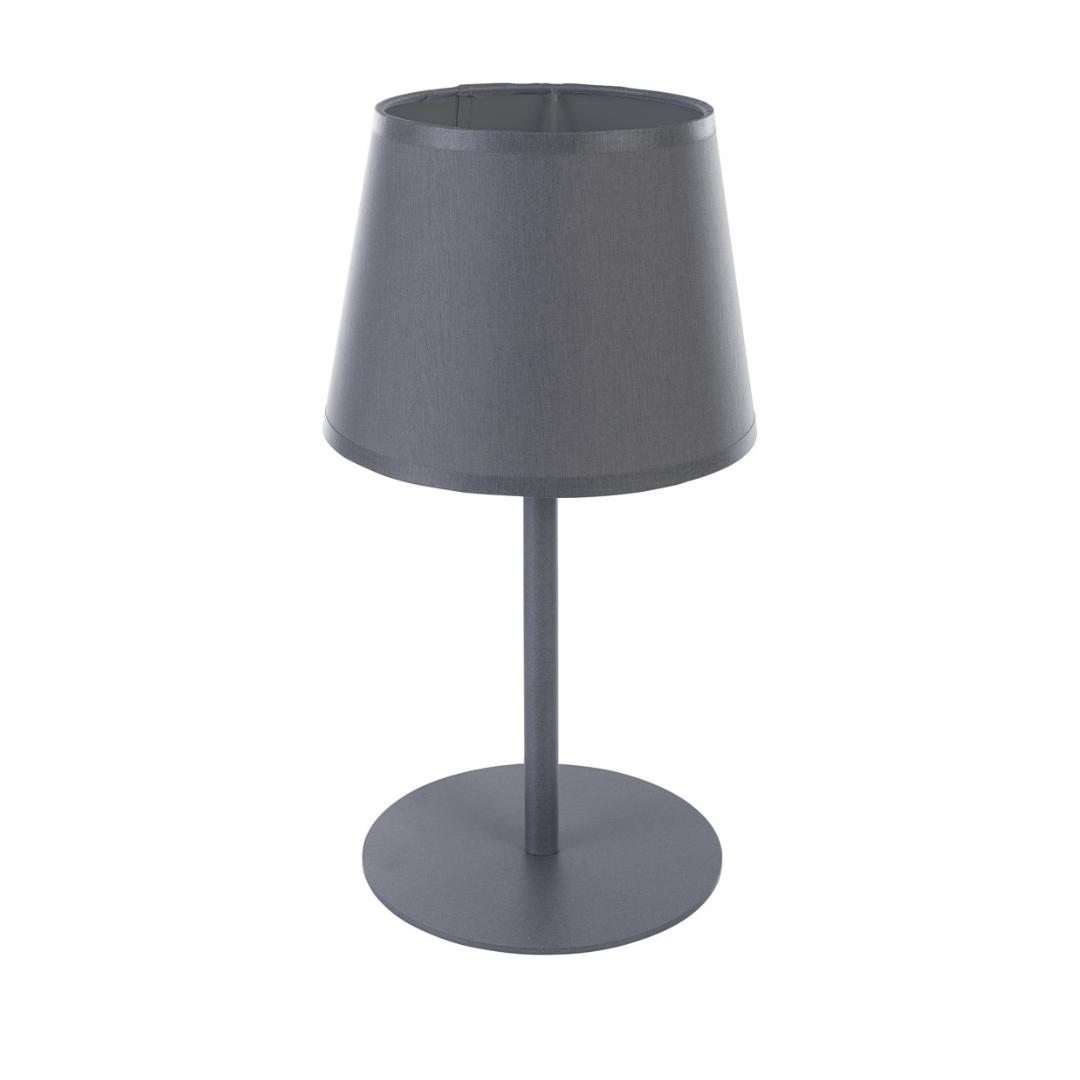 Grey Table Lamp with Fabric Shade