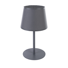 Grey Table Lamp with Fabric Shade