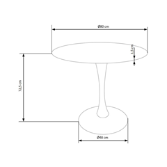 Denver Table – White Marble & White Legs