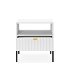 Bedside Table 1 Drawer – White