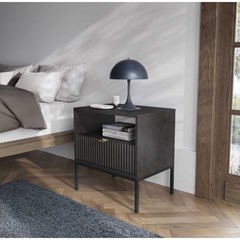 Bedside Table 1 Drawer - Black