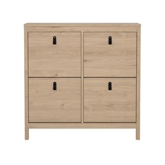 Madrid Shoe Cabinet 4 Flap Doors Oak