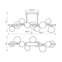 Suspension  9xG9  smoked glasses