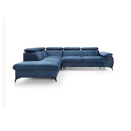 Corner Sofa Bed with Chaise Left 275cm – Blue