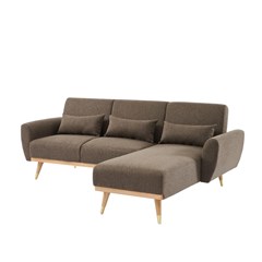 Corner Sofa Bed Reversible - Brown