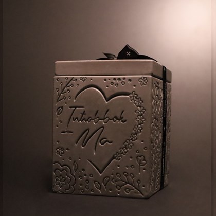 Mothers Day Jar Cube Grey Cotton Flower