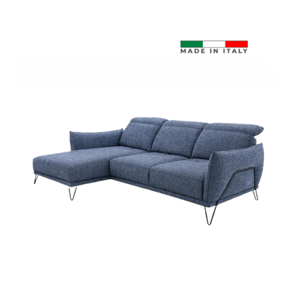 Sofa 2-Seater Large Lateral + Chaise Longue Left – Denim Blue