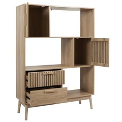 Wood Slat Bookcase