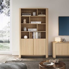 Bookshelf – 4 Shelves & 2 Doors – Oak