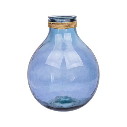 Rotang cobalt blue gl vase h47.5