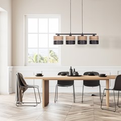 Pendant Lamp Nicol 4 Panels Black Beige