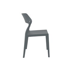Dark Grey Resin Dining Chair