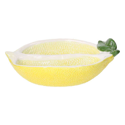 Appetizer Plate 23x17x7 Lemon Garden Stoneware Yellow