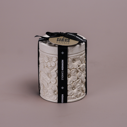 Small Cylinder Fjura – Green/Cream/Caramel