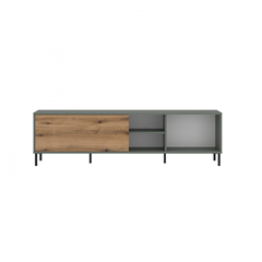 TV Unit 1D – Grey-Green & Oak Coast Evoke