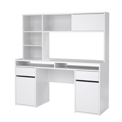 White Function Plus Desk with hutch