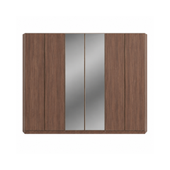 Wood Bedroom Set 160x200cm - Walnut & Bronze