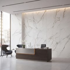 Decorative Wall Panel 122x260x0.8 cm - Marble Tiles Tex Calacatta