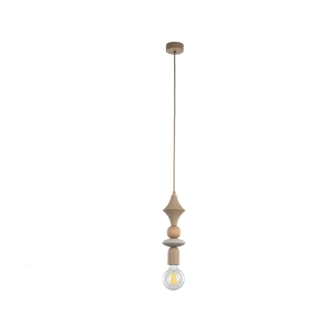 Pendant Lamp Wood 1xE27