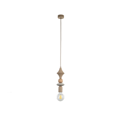 Pendant Lamp Wood 1xE27