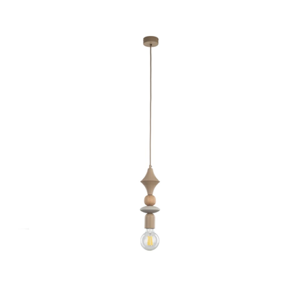 Pendant Lamp Wood 1xE27