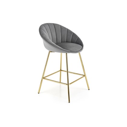 H112 Bar Stool Grey & Gold
