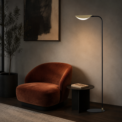 Gold and Black  Floor Lamp