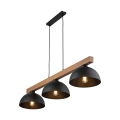 Pendant Lamp Oslo 3 Panels E27 15W Black