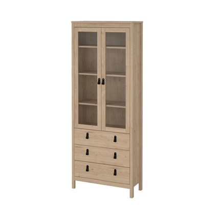 Madrid China Cabinet 2 Doors With Glass Oak