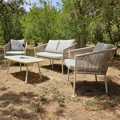 Rope Sofa Set of 4 Aluminum - Light Grey