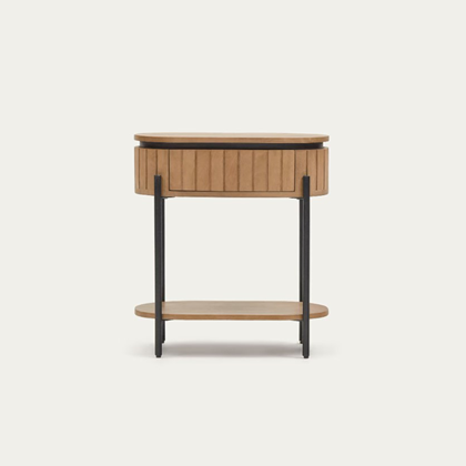 Mango Wood Bedside Table with 1 Drawer  55 x 56 cm