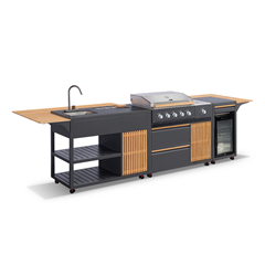 Outdoor Kitchen 3 in 1 with Fridge,  Chef Worktop and Grill