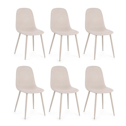 Set Of 6 Velvet Chair Irelia Tortora Beige