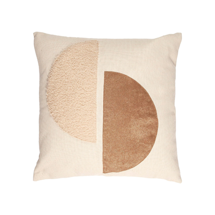 Textured Bouclette Cushion 40x40cm – Beige & Taupe